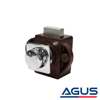 Karavan Krom 20mm. Çerçeveli Yuvarlak Bas Çek Mobilya Kilidi