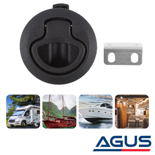 Karavan & Tekne Banyo ve Mobilya Kilidi Siyah ⌀ 60mm 