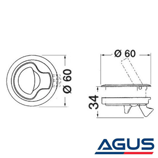 Karavan & Tekne Banyo ve Mobilya Kilidi Beyaz ⌀ 60mm 