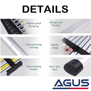 Karavan & Tekne Katlanır Alüminyum Teleskobik Merdiven 9 Basamaklı