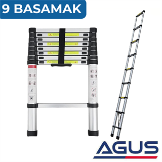 Karavan & Tekne Katlanır Alüminyum Teleskobik Merdiven 9 Basamaklı