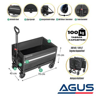 Katlanır & Taşınabilir Plaj - Kamp Arabası 120 Litre