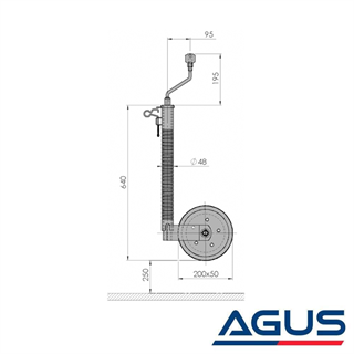 Knott 300 kg 48 mm Krikolu Ön Destek Tekeri Anti-slip