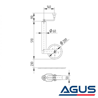 Knott 500 kg 60 mm Krikolu Ön Destek Tekeri