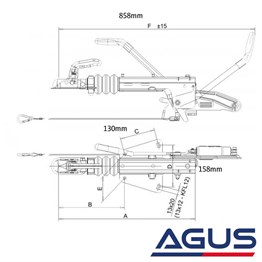 KNOTT 750-1300 kg V Modeli Frenli Kaplin (Çeki Oku) KFL12-A