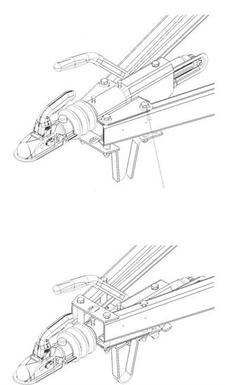 KNOTT 750-1400 kg V Modeli Frenli Kaplin (Çeki Oku) KFL14A-GF Kelepçeli