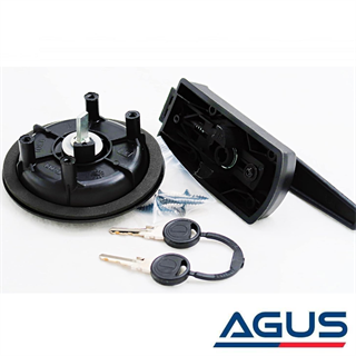 Komple Karavan Kapı Kilidi Takım Siyah Dairesel Sağ