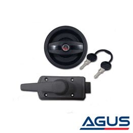 Komple Karavan Kapı Kilidi Takım Siyah Dairesel Sağ