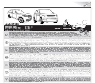 LAND ROVER Range Rover 2022- Römork Tesisatı 13P