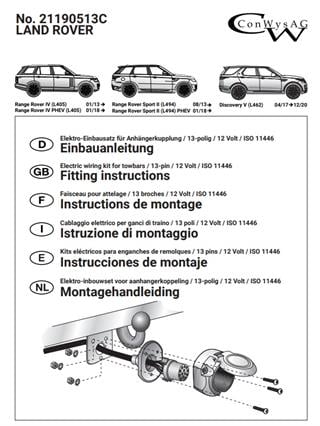 LAND ROVER Range Rover Sport 2013-2022 Römork Tesisatı 13P