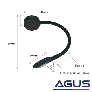 LED Karavan Okuma Lambası USBli Dokunmatik