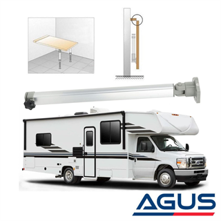 Lippert Dipten Kırmalı Mafsallı & Ayarlanabilir Katlanır Karavan Masa Ayağı