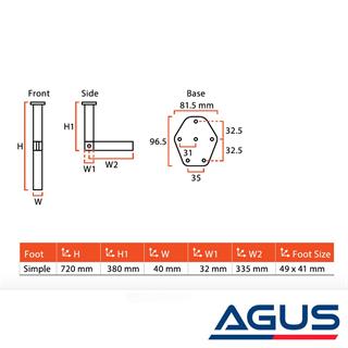 Lippert Jolly Mafsallı Katlanır Karavan Masa Ayağı