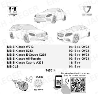 MERCEDES E Serisi W213 2016-2023 Römork Tesisatı 13P