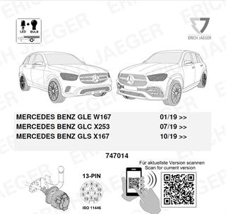 MERCEDES GLC X253/C253 2019-2022 Römork Tesisatı 13P
