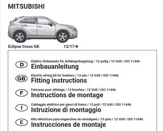MITSUBISHI Eclipse Cross 2017- Römork Tesisatı 13P