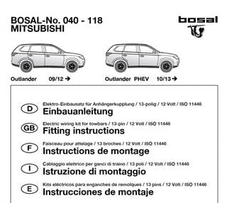 MITSUBISHI Outlander 2012- Römork Tesisatı 13P