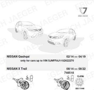 NISSAN Qashqai J11 2014-2019 Römork Tesisatı 13P