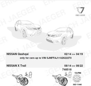 NISSAN X-Trail T32 2014-2022 Römork Tesisatı 13P