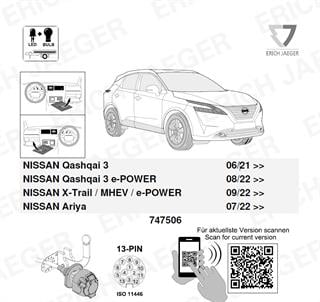 NISSAN Qashqai J12 2021-2024 Römork Tesisatı 13P