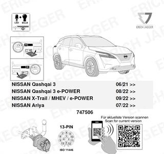 NISSAN X-Trail T33 2022- Römork Tesisatı 13P