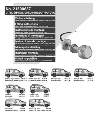 OPEL Combo E 2024- Römork Tesisatı 13P