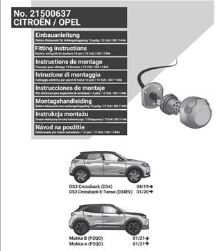 OPEL Mokka 2021- Römork Tesisat 13P