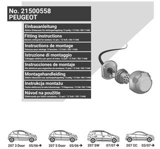 PEUGEOT 207 2006-2012 Römork Tesisatı 13P