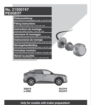 PEUGEOT 3008 2024- Römork Tesisat 13P