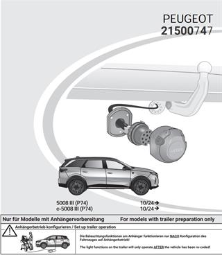 PEUGEOT 5008 2024- Römork Tesisat 13P