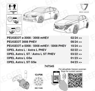 PEUGEOT 5008 2024- Römork Tesisat 13P
