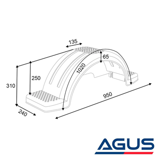 Plastik Basamaklı Römork Çamurluk 240 mm Genişlik