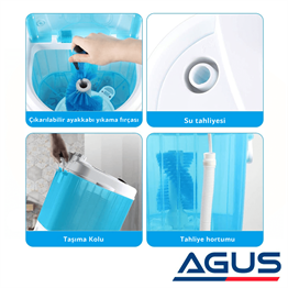 Portatif Kamp Çamaşır & Ayakkabı Yıkama Makinesi