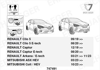 RENAULT Clio V 2019- Römork Tesisatı 13P