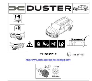 RENAULT Duster 2024- Römork Tesisatı 13P