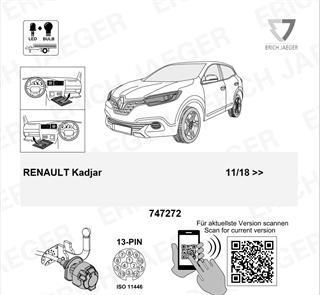RENAULT Kadjar 2018- Römork Tesisatı 13P