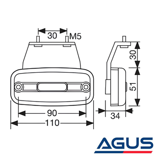 Römork & Karavan Yan Etek Aydınlatma Lambası Led Sarı Braketli 12 Volt