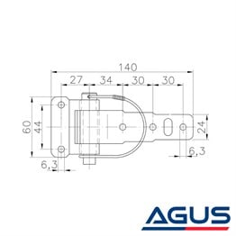 Römork Kasa Menteşesi Yaylı Sökülebilir 141x61mm