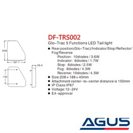 Römork ve Karavan Led Stop Lambası 12 Volt
