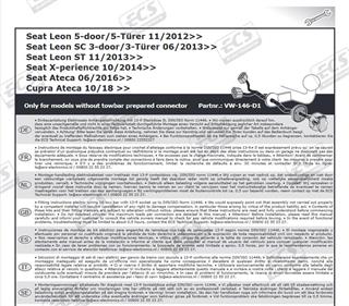 SEAT Leon 2020- Römork Tesisatı 13P