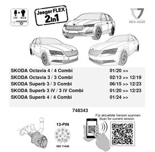 SKODA SuperB 2024- Römork Tesisatı 13P