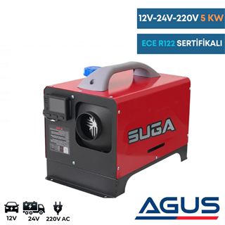 SUGA 12V/24V/220V 5KW Çanta Tipi Portatif Dizel Isıtıcı