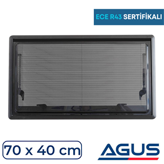 SUGA Amortisörlü Karavan Cam Pencere 70cm x 40cm