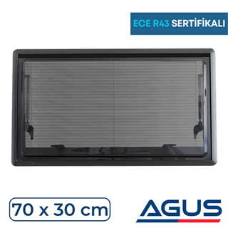 SUGA Amortisörlü Karavan Cam Pencere 70cm x 30cm