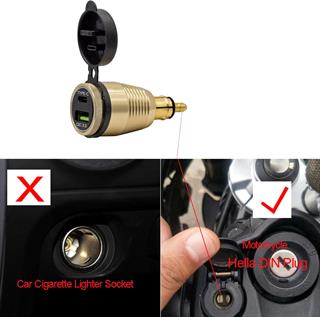 SUGA USB & Type-C DIN Soketi Dönüştürücü Adaptör 12/24V 4.2A 