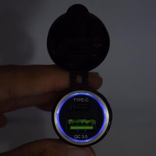 SUGA USB & Type-C DIN Soketi Dönüştürücü Adaptör 12/24V 4.2A 