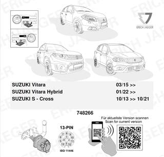 SUZUKI Vitara 2015- Römork Tesisatı 13P