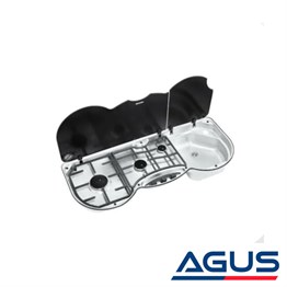 Thetford 353 Cam Kapaklı 3 Gözlü Karavan Sağ Ocak Evye Kombinasyonu