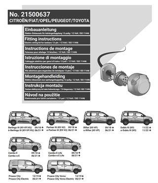 TOYOTA Proace City 2021-2024 Römork Tesisatı 13P