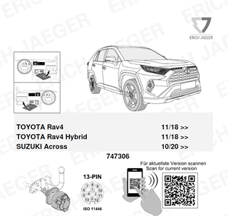 TOYOTA RAV 4 2018- Römork Tesisatı 13P